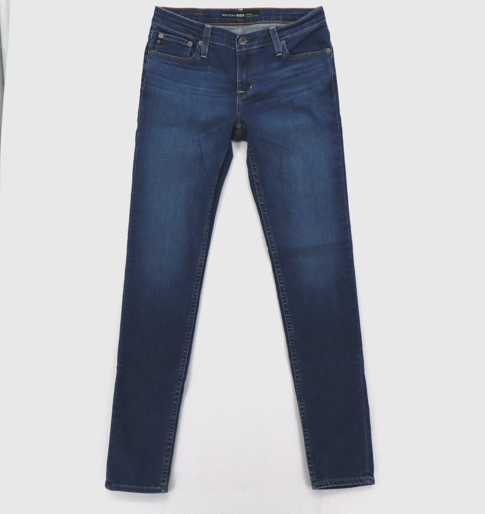 BIG STAR Sz 28 Alex Low Mid Rise Skinny Jeans Dark 31" Inseam Stretch Womens